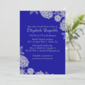 Elegant Royal Blue Bridal Shower Invitations Kaart (Staand voorkant)