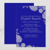 Elegant Royal Blue Bridal Shower Invitations Kaart (Voorkant / Achterkant)