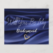 Elegant Royal Blue Bridesmaid proposal Kaart (Achterkant)