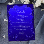 Elegant Royal Blue bruiloft details behuizing Kaar Informatiekaartje