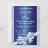 Elegant royal blue bruiloft Uitnodiging (Achterkant)