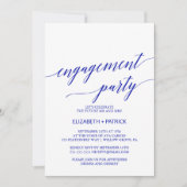 Elegant Royal Blue Calligraphy Engagement Party Kaart (Voorkant)