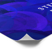 Elegant Royal Blue Cheers naar 85 jaar verjaardag Poster (Hoek)