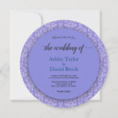 Elegant Royal Blue Chic Damask bruiloft Kaart (Voorkant)