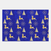 Elegant Royal Blue Christmas Inpakpapier Vel (Voorkant 3)