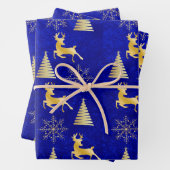 Elegant Royal Blue Christmas Inpakpapier Vel (In situ)