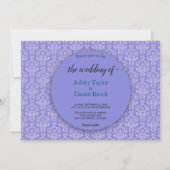 Elegant Royal Blue Damask Classic Formal Wedding Kaart (Voorkant)