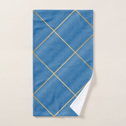 ELEGANT ROYAL BLUE DESIGN BATH TOWEL SET BAD HANDDOEK (Handdoek)
