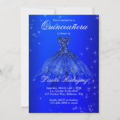 Elegant Royal Blue Dress Quinceanera Kaart (Voorkant)