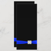 Elegant Royal Blue en Black Wedding Programma Programmakaart (Voorkant / Achterkant)