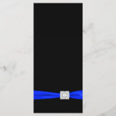 Elegant Royal Blue en Black Wedding Programma Programmakaart (Voorkant)