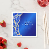 Elegant Royal Blue en Gold Agate Wedding Servet (Insitu)