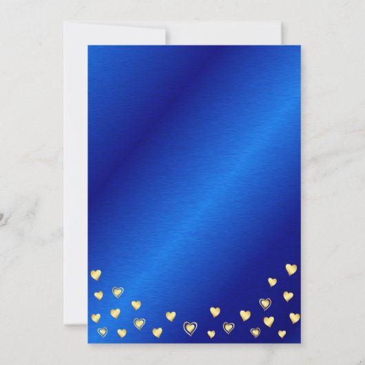 Elegant Royal Blue en Gold Class 2025 Afstuderen Kaart (Achterkant)