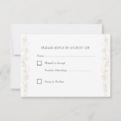 Elegant Royal Blue en Gold Leaf RSVP-kaart RSVP Kaartje (Achterkant)