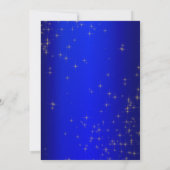Elegant Royal Blue en Gold Thmed Quinceanera Kaart (Achterkant)