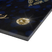 Elegant Royal Blue en Gold Winter Baubles Kerstmis Snijplank (Hoek)