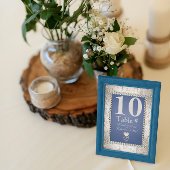 Elegant Royal Blue en Silver Table No. Kaart