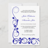 Elegant Royal Blue en White Swirls Kaart (Voorkant)
