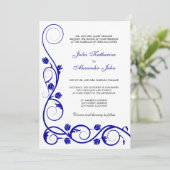 Elegant Royal Blue en White Swirls Kaart (Staand voorkant)