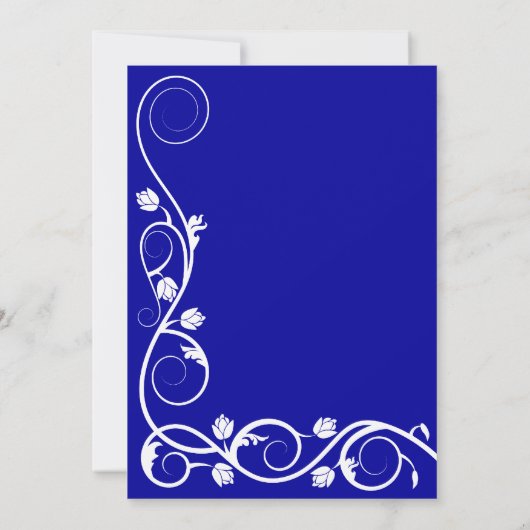 Elegant Royal Blue en White Swirls Kaart (Achterkant)