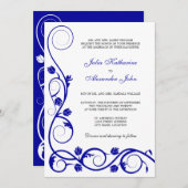 Elegant Royal Blue en White Swirls Kaart (Voorkant / Achterkant)