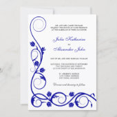 Elegant Royal Blue en White Swirls Kaart (Voorkant)