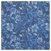 Elegant Royal Blue Floral Design Stof (Swatch)