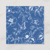 Elegant Royal Blue Floral QR Code Bruiloft RSVP Informatiekaartje (Achterkant)