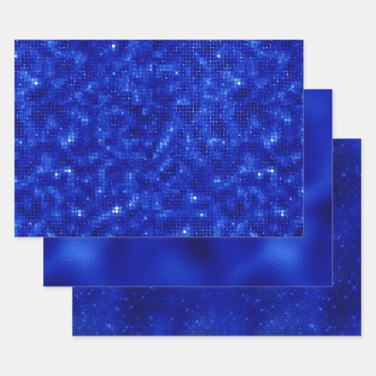 Elegant Royal Blue Folie Hanukkah Inpakpapier Vel (Set)