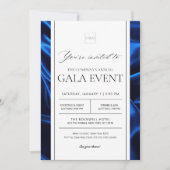Elegant Royal Blue Gala Fondsenwervingsevenement Kaart (Voorkant)