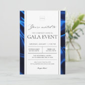 Elegant Royal Blue Gala Fondsenwervingsevenement Kaart (Staand voorkant)