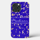 Elegant Royal Blue Glitter iPhone 13 Pro Hoesje (Achterkant)