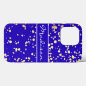 Elegant Royal Blue Glitter iPhone 13 Pro Hoesje (Achterkant (horizontaal))
