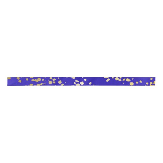Elegant Royal Blue Glitter Ribbon Satijnen Lint (Voorkant)