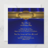 Elegant Royal Blue Gold Birthday Party Kaart (Achterkant)