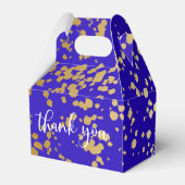 Elegant Royal Blue Gold Glitter Favor Box Bedankdoosjes (Achterkant)