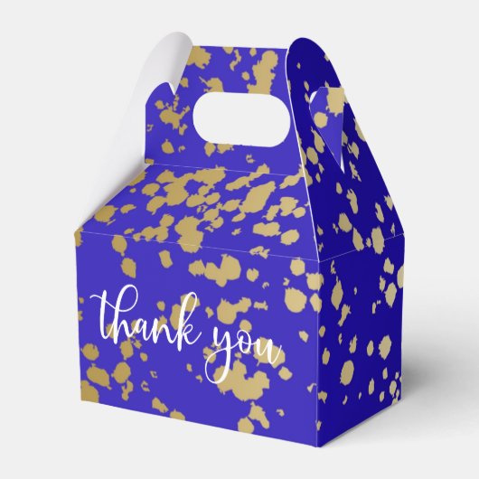 Elegant Royal Blue Gold Glitter Favor Box Bedankdoosjes (Achterkant)