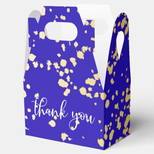 Elegant Royal Blue Gold Glitter Favor Box Bedankdoosjes (Geopend)