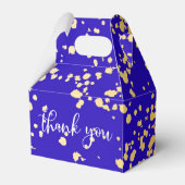 Elegant Royal Blue Gold Glitter Favor Box Bedankdoosjes (Voorkant Zijde)