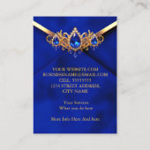Elegant Royal Blue Gold Jewel Diamonds Gems Visitekaartje (Achterkant)