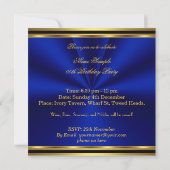 Elegant Royal Blue Gold Pearl Birthday Party Kaart (Achterkant)