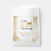 Elegant Royal Blue Gold Prince Baby shower Bedankzakje (Voorkant)