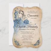 Elegant Royal Blue Gold Prinses Quince Verjaardag Kaart (Voorkant)