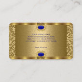 Elegant Royal Blue Gold Visitekaartje (Achterkant)