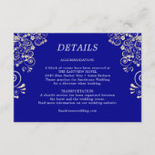 Elegant Royal Blue Gold Wedding Details Informatiekaartje (Voorkant)