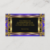 Elegant Royal Blue goud Visitekaartje (Achterkant)