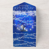 Elegant Royal Blue Heart Leaf Tree Weddenschap All In One Uitnodiging (Buitenkant)