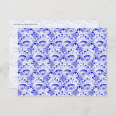 Elegant Royal Blue Lace Damask Pattern Briefkaart (Voorkant / Achterkant)