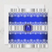 Elegant Royal Blue Loace Silk Birthday Party Kaart (Achterkant)