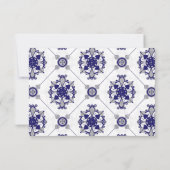 Elegant Royal Blue Medallion Pattern Kaart (Achterkant)